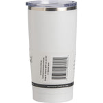 White 592ml Ever Eco insulated tumbler with a clear lid, shown from a side angle on a white background.