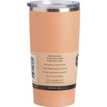 Ever Eco Los Angeles peach 592ml insulated tumbler with a matte finish and clear sliding lid shown from a side angle.