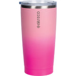 Ever Eco 592ml insulated tumbler with a pink ombre matte finish and clear sliding lid on a white background.