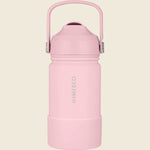 Sorbet pink Ever Eco 350ml insulated drink bottle with a straw lid and carry handle.