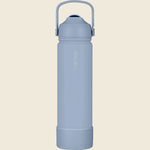 Cove blue 750ml insulated drink bottle with a matching screw-top lid and carry handle on a white background.