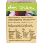 Back of Planet Organic Immunitea box showing ingredients, brewing instructions, and organic certification details.