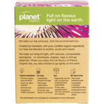 Back of Planet Organic Passionflower tea box with ingredients, brewing instructions, and organic certification details.