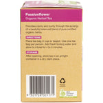 Side view of a Planet Organic Passionflower tea box showing product benefits and Australian certified organic logo.