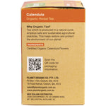 Right side of Planet Organic Calendula Tea box with nutrition facts, barcode, and Australian-made logo.
