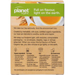 Back of Planet Organic Turmeric Ginger tea box with nutritional facts and organic certification.