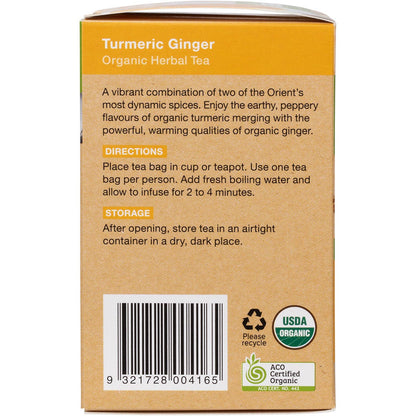 Planet Organic Turmeric Ginger Herbal Tea Bags 25 Pack