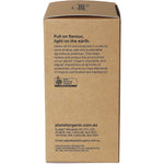 Side view of a Planet Organic Raw Dandelion Root Tea box showing product benefits and a certified organic logo.