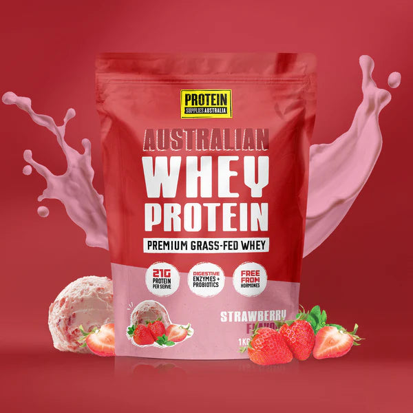 Protein Supplies Australia Australian Whey Protein Strawberry 1kg