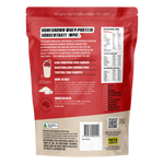 Back of a 500g bag of Protein Supplies Australia Unflavoured WPC showing nutritional facts and ingredients.