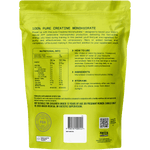 Back of a 500g tub of Protein Supplies Australia Creatine Monohydrate with nutritional and ingredient information.