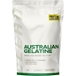 300g bag of Protein Supplies Australia Australian Gelatine Unflavoured, a pasture-raised bovine protein powder.