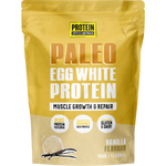 400g pouch of Protein Supplies Australia Paleo Pro Vanilla Bean egg white protein powder on a white background.