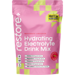 Protein Supplies Australia Restore Strawberry & Lime 240g tub, featuring a clean white and pink design.