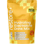 240g tub of Protein Supplies Australia Restore Electrolyte Drink Mix in Tropical Twist flavor on a white background.