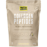 500g tub of Protein Supplies Australia Collagen Peptides Vanilla with a white label and botanical illustrations.