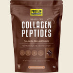 1kg bag of Protein Supplies Australia Collagen Peptides Chocolate with a brown and white label on a white background.