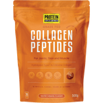 500g tub of Protein Supplies Australia Collagen Peptides Salted Caramel with a white and gold label.