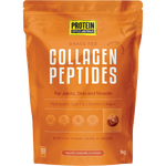 1kg bag of Protein Supplies Australia Collagen Peptides in Salted Caramel flavor on a white background.