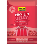 Protein Supplies Australia Raspberry Protein Jelly with Collagen 12x30g box featuring a raspberry illustration.