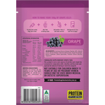 Back of Grape Protein Jelly 12-pack box with nutrition facts, ingredients, and preparation instructions.