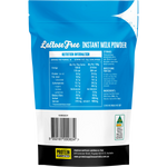 Back of a 1kg tub of Protein Supplies Australia Lactose Free Milk Powder showing nutrition and ingredient labels.