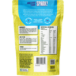 Back of blue Protein Supplies Australia Spark Pre Workout tub showing ingredients, directions, and nutritional information.
