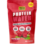 300g tub of Protein Supplies Australia Raspberry Protein Water with collagen, electrolytes, and BCAAs.