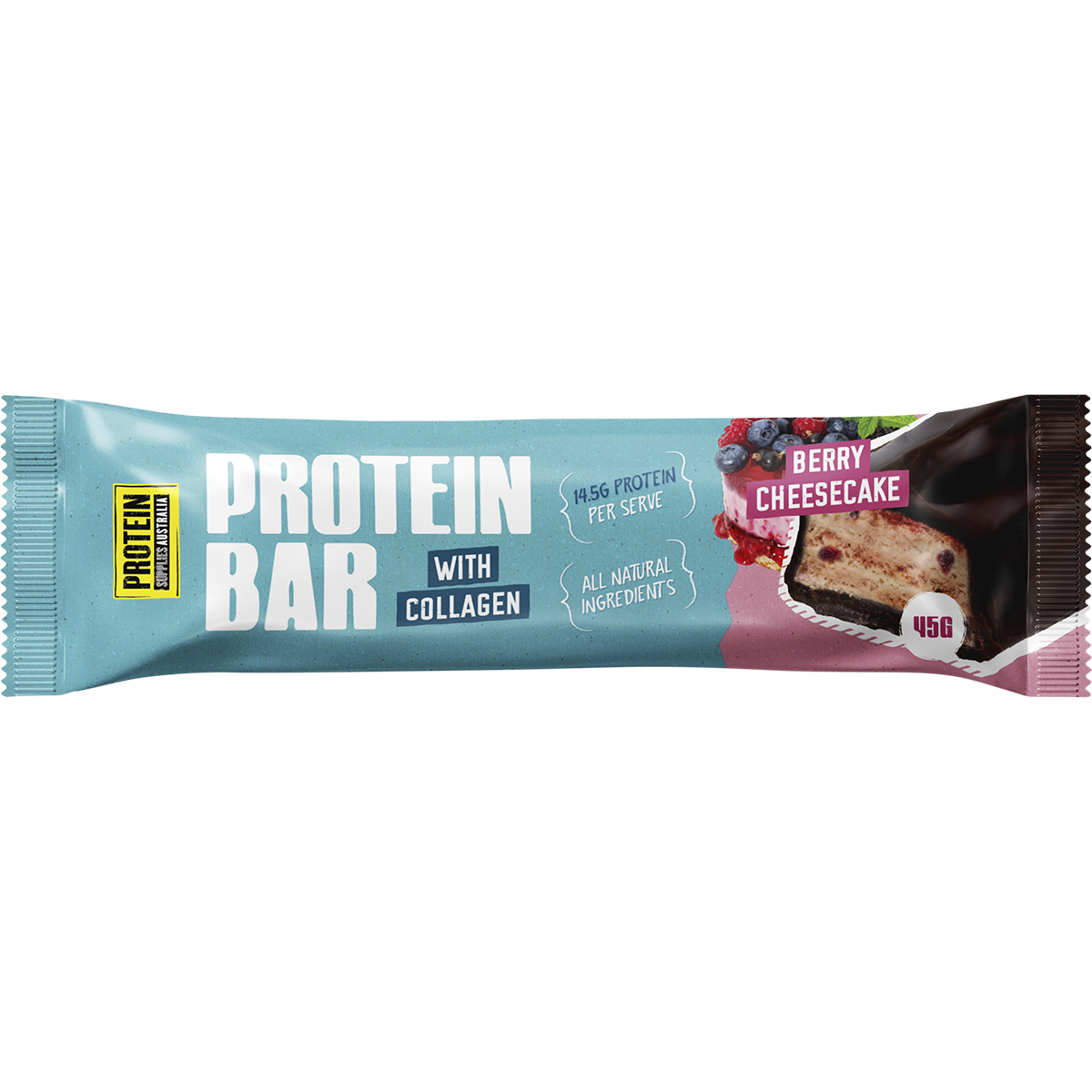 Protein Supplies Australia Protein Bar with Collagen Berry Cheesecake 12x45g