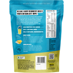 Rear view of Protein Supplies Australia Banana WPI 500g pouch showing nutrition facts and ingredient list.