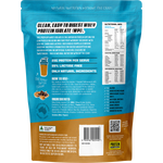 Back of Protein Supplies Australia WPI Choc Peanut Butter 500g bag showing nutritional facts and ingredients.