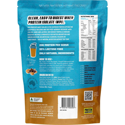 Protein Supplies Australia WPI Whey Protein Isolate Choc Peanut Butter 1kg