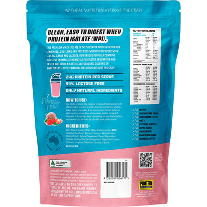 Protein Supplies Australia WPI Whey Protein Isolate Strawberry 500g