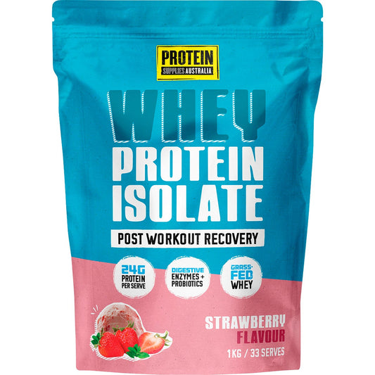 Protein Supplies Australia WPI Whey Protein Isolate Strawberry 1kg
