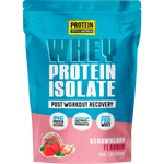 1kg bag of Protein Supplies Australia WPI Whey Protein Isolate in strawberry flavor on a white background.