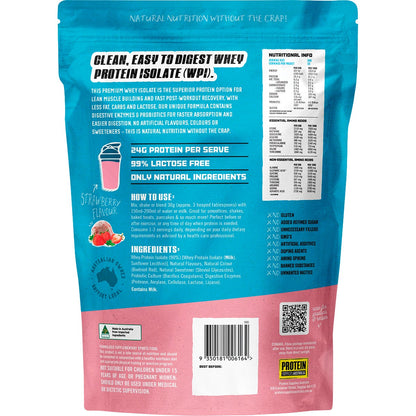 Protein Supplies Australia WPI Whey Protein Isolate Strawberry 1kg