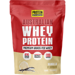 500g bag of Protein Supplies Australia Australian Whey Protein Vanilla with a vanilla bean illustration.