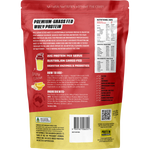 Back of a 1kg bag of Protein Supplies Australia Australian Whey Protein Banana with nutrition and ingredient details.