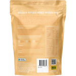Back view of Protein Supplies Australia Mango Passionfruit Collagen Peptides 500g tub with nutritional information.