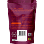 Back of Protein Supplies Australia L-Theanine pouch with ingredients, barcode, and nutritional information.