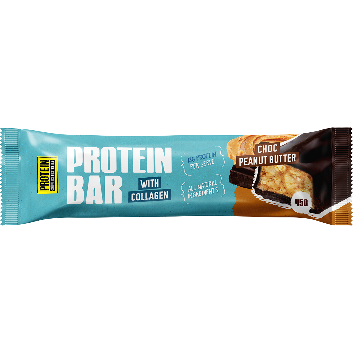 Protein Supplies Australia Protein Bar with Collagen Choc Peanut Butter 45g (Pack of 12)