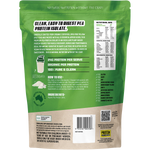 The back of a 500g tub of Protein Supplies Australia Pea Protein Isolate with nutritional and ingredient information.