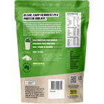 Rear view of a 1kg bag of Protein Supplies Australia Unflavoured Pea Protein Isolate showing nutritional information.
