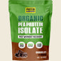 1kg tub of Protein Supplies Australia Pea Protein Isolate Chocolate on a white background.