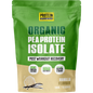 500g tub of Protein Supplies Australia Pea Protein Isolate Vanilla with organic vanilla bean and a white label.