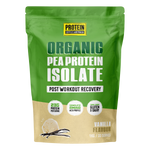 1kg tub of Protein Supplies Australia Pea Protein Isolate Vanilla Bean featuring a clean white and yellow label.