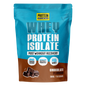 500g pouch of Protein Supplies Australia Chocolate Whey Protein Isolate with a glass of chocolate shake.