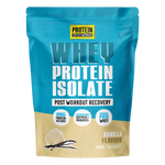 500g tub of Protein Supplies Australia Vanilla Whey Protein Isolate with a clean, botanical-themed label.