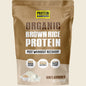 1kg bag of Protein Supplies Australia Organic Brown Rice Protein Unflavoured on a white background.