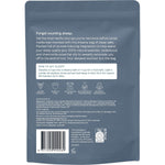 Back of Epzen Magnesium Epsom Salts Sleep 900g bag featuring product information and instructions.
